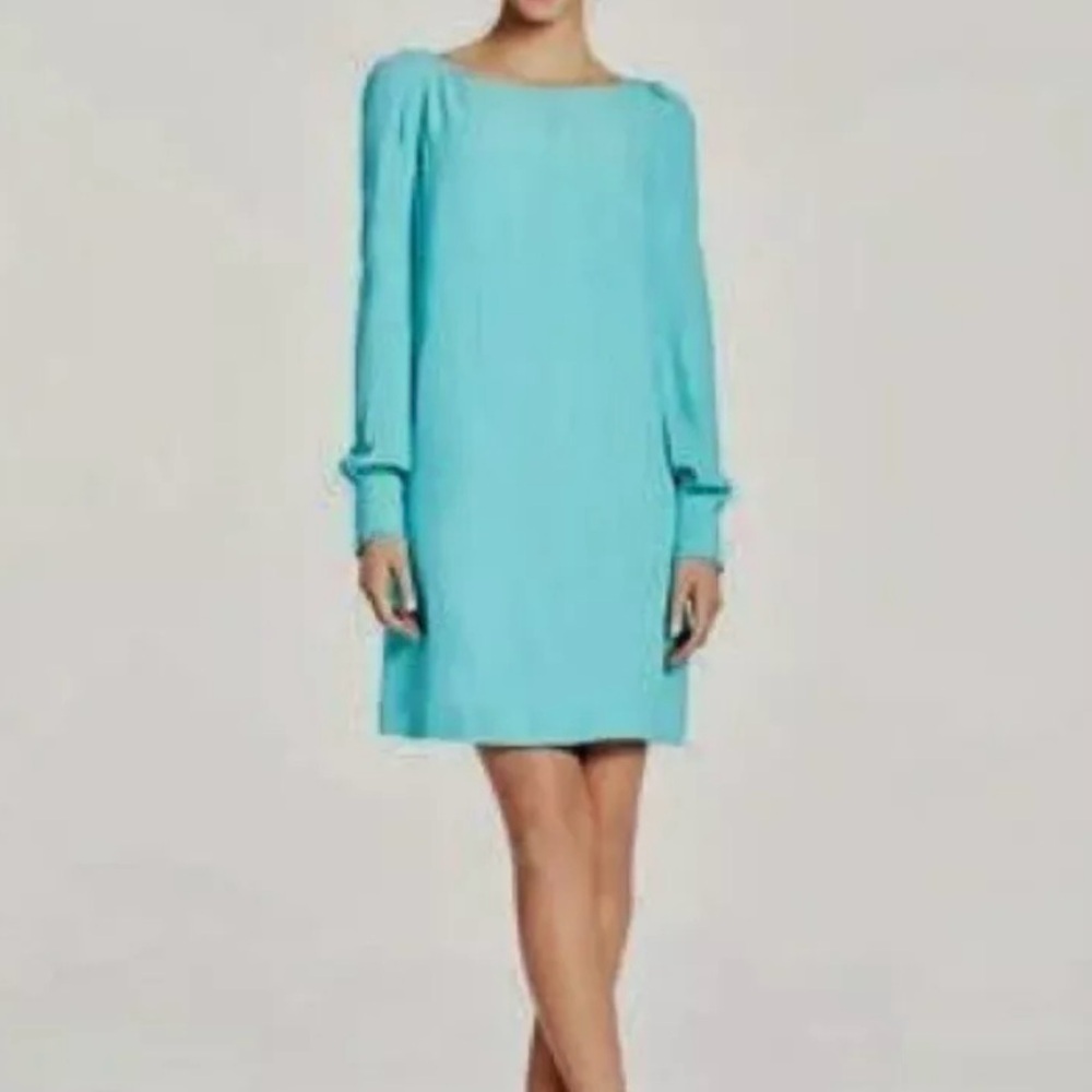 Kate Spade NY Turquoise Cordette Crepe Shift Dress 6